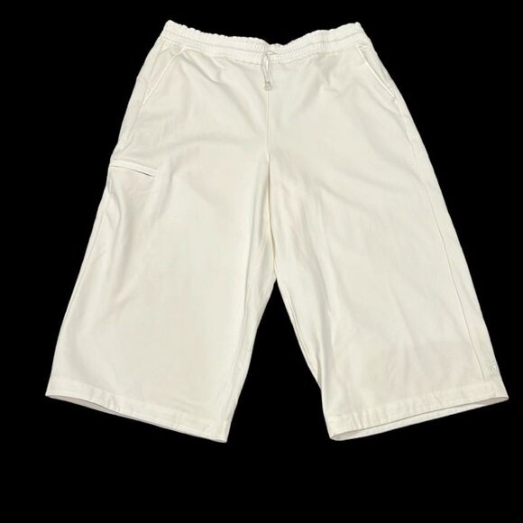 Athleta Triumph Hybrid wide leg cream crop cotton pants size 1X NWT - Picture 2 of 8